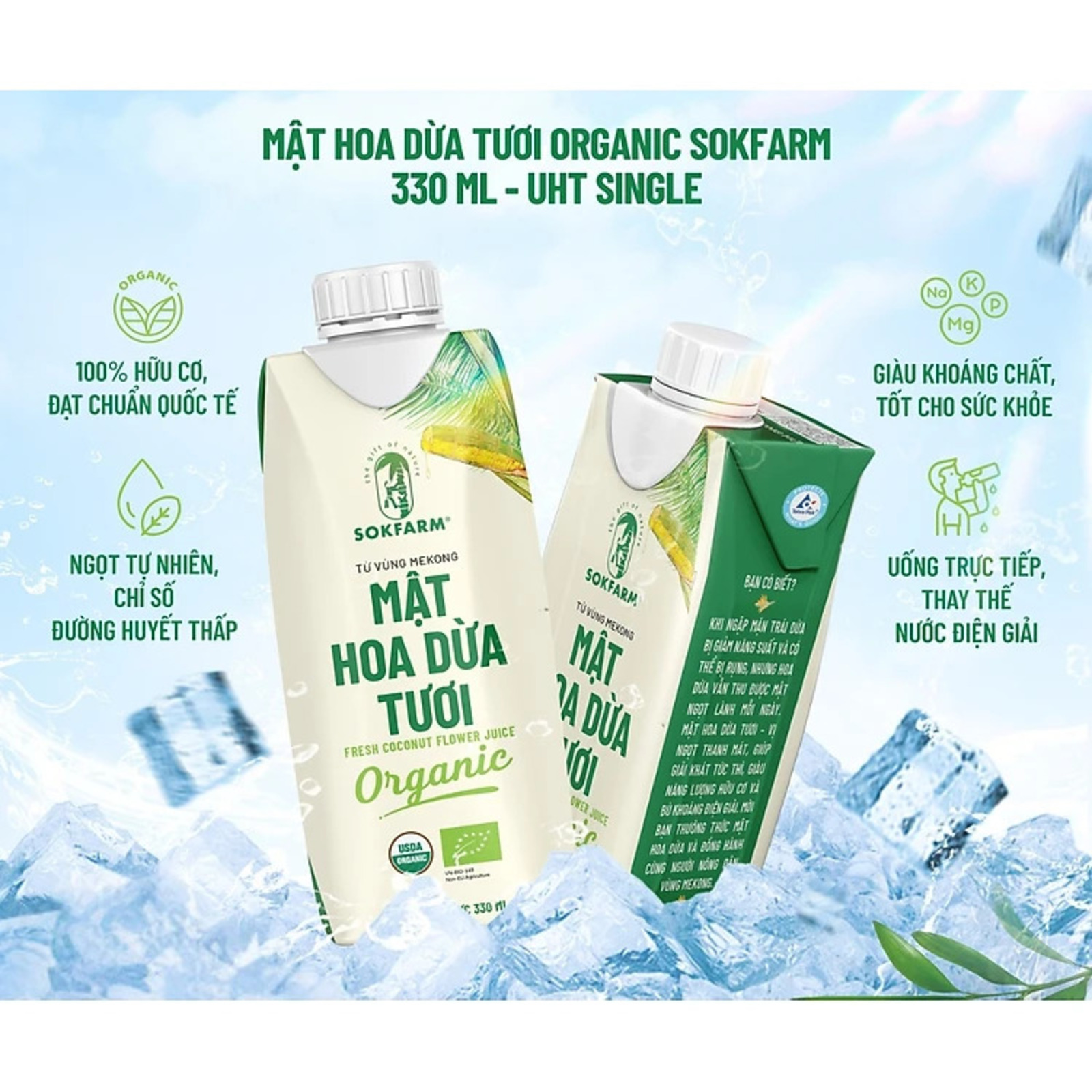 Nước uống mật hoa dừa sokfarm